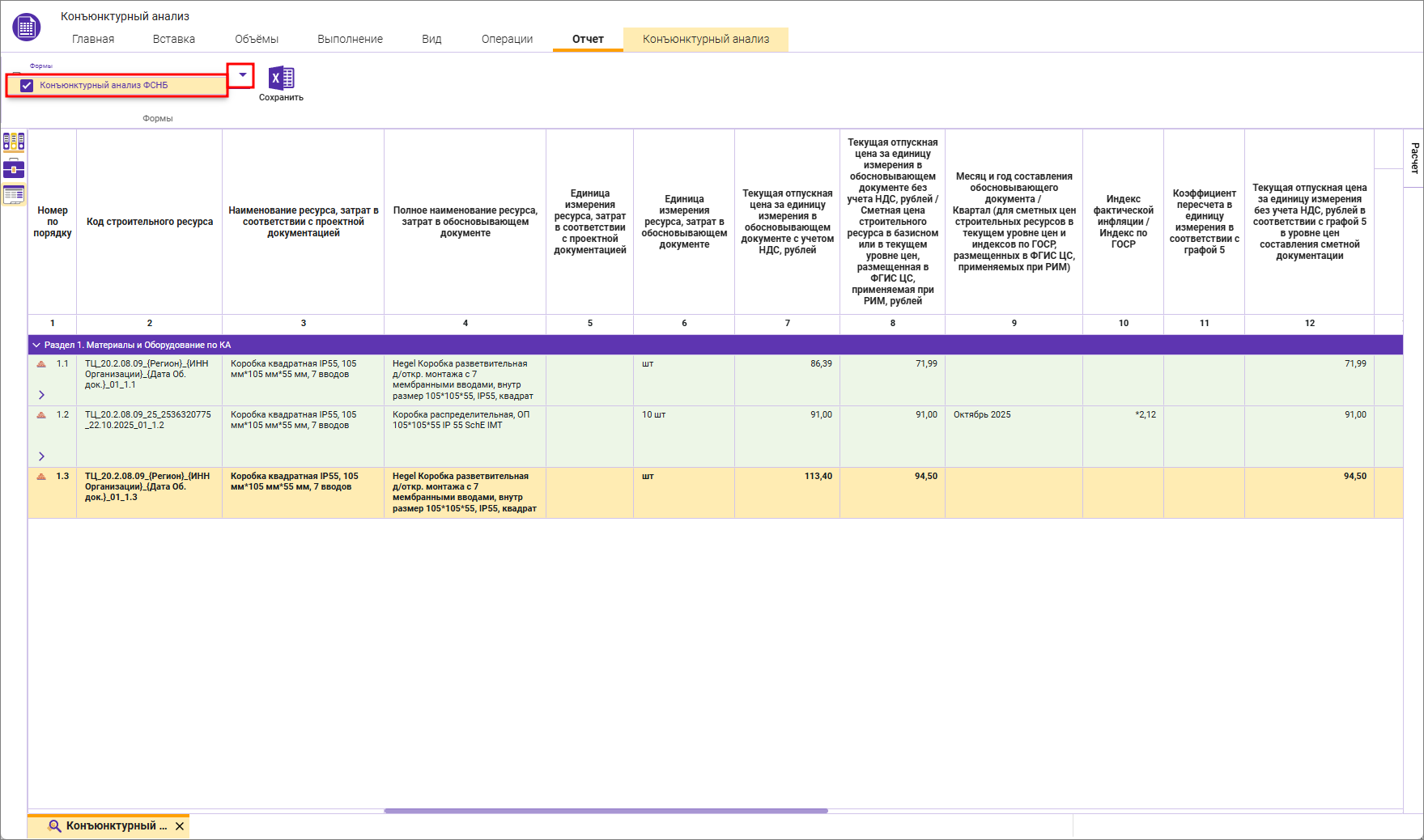 Сметный офис. Доступные документы Конъюнктурного анализа